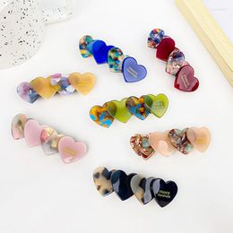 Hair Clips Wholesale French Advanced Retro Love-Heart Spring Clip Fashion Acetic Acid Hairpin Female Side Accessories