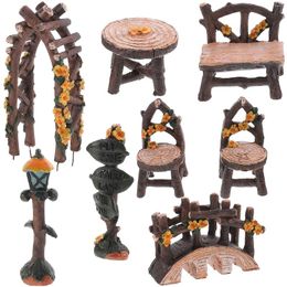 Garden Decorations Mini Chairations Small Model Decor Miniature Ornaments Potted Micro Landscaping Landscape Fairy Furniture