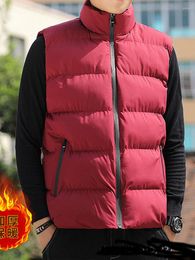 Men's Vests 2023 Korean Vest Autumn Winter Men Cotton Jacket Solid Color Sleeveless Down Waistcoat Male Casual Coat