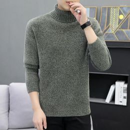 Men's Sweaters 2023 Men Brand High Neck Knitted Pullover Arrivals Male Fashion Streetwear Casual Slim Solid Color Turtleneck Sweater