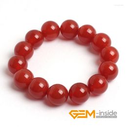 Strand Red Agates Bracelet : 8mm 10mm 12mm 14mm Ajustable 7Inches Luck Stone For Women Love Fo