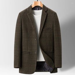 Men's Suits 2023 High-quality Blazer Trend Handsome Korean Version Slim Boutique Casual Plaid Three-color Optional M-3XL