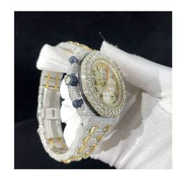 A76V Hip Hop Diamond Watch Round Cut All Size Customise Natural Handmade Diamond Watch for Men's Diamond Watch