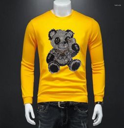 Men's Hoodies Anime Graphic Sweatshirt Men Fashion Designer Rhinestone Hoody Casual Streetwear Tops Sweats