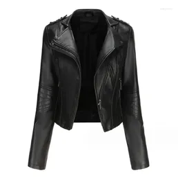 Men's Suits Slim Fit Long Sleeve Spring And Autumn Leather Coat Rivet Short Zipper Jacket