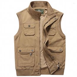 Men's Jackets Vest Jacket Sleeveless Men Male Many Pocket Waistcoat Pographer Autumn Unloading Tactical Stand Collar Multi