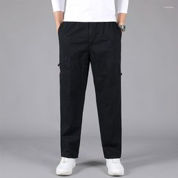 Men's Pants M-6XL! Large Size Straight Trousers Solid Color Loose Drawstring Casual Trend Spring And Autumn For Men