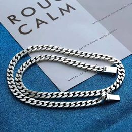 Chains Real S925 Sterling Silver Necklace For Men And Women Trend Simple Thai Couple Neck Chain Pure Argentum Jewellery Gifts