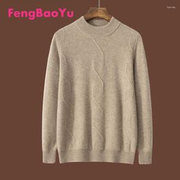 Men's Sweaters Fengbaoyu Autumn Winter Pure Cashmere Sweater Half Turtleneck Loose Thickened Top Jumper Long Sleeve Soft