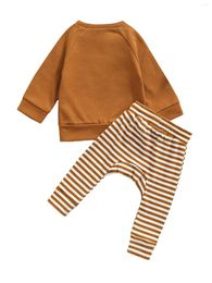 Clothing Sets Baby Unisex Tops Pants Suit Long Sleeve Round Neck Letters Loose Shirt Drawstring Trousers