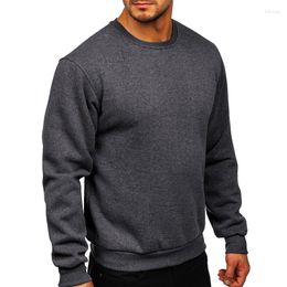 Men's Hoodies 2023 Autumn And Winter Outdoor Warmth Long Sleeve Sweater Thickened Round Neck Plush Top Streetwear Men Clothing