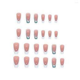 False Nails 24Pcs/Set Stylish Nail Patches Lightweight Detachable Extension Sequins Ballet French