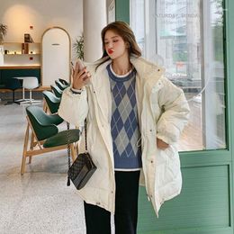 Women's Trench Coats 2023 Winter Jacket Women Fashion Stand Oversize Chic Coat Loose Warm Hooded Parka Long Korean Style Ropa Invierno Mujer