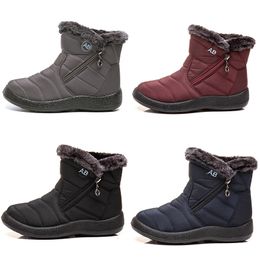 GAI GAI GAI Warm Ladies Snow Boots Side Zipper Light Cotton Women Shoes Black Red Blue Gray Outdoor Sports Sneakers