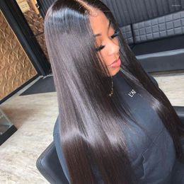 Inch Straight Lace Front Wig For Women Brazilian Frontal 13X4 HD Transparent Human Hair Wigs - Natural Looking Hairline with Baby Hair