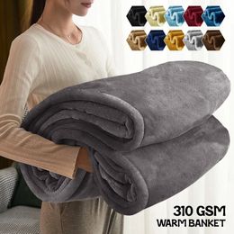 Blankets Large Faux Fur Warm Fleece Throw Soft Sofa Bed Mink Blanket Luxury Anti Static Fuzzy Microfiber 230906