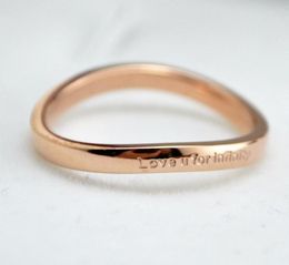 Wedding Rings MANGOSKY Selling 316 Titanium Steel Ring Bending Fashion Individual Trendy Rose Gold Women