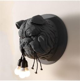 Wall Lamp Animal Dog Resin Novelty Art Black Aesthetic Baby Room Light Reading Cute Lampara Pared Bedroom Accessories