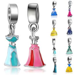 Beads Silver Charms European Lovely Princess Dress Dangle Pendant Women Diy Bracelets & Bangles Jewellery 10 Styles