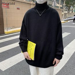 Men's Sweaters Turtleneck Pullovers Men Ins Baggy M-8XL Fashion Knitting Ulzzang Teens Stylish Warm Basic Handsome Casual Personality