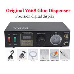 Original Y668 Auto Manual Fluid Glue Dispenser PCB Solder Paste Liquid Flux Dropper Dispensing Machine