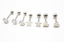 Labret Lip Piercing Jewellery Wholesale 50pcs Body Steel Tongue Ring Barbells Nipple Bar 14G16mm Mix s 230906