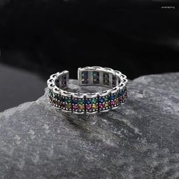 Wedding Rings Arrival Trendy Colourful Shiny Crystal Thai Silver Ladies Promotion Jewellery For Women Engagement Gifts No Fade