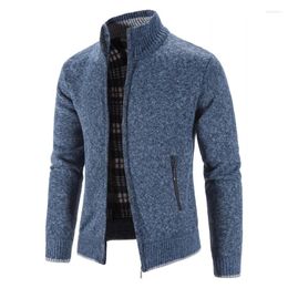 Men's Sweaters Winter Men Cardigan Coats Good Quality Knitted Sweater Stand-up Collar Casual Slim Fit Thick Warm Jackets