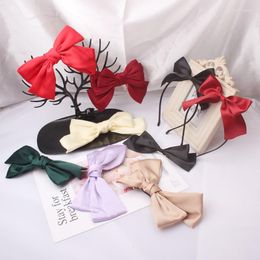 Hair Clips High Quatity Solid Colour Big Bow Hairpins For Girl Clip Women Sweet Two-layer Satin Hairgrip Accessories