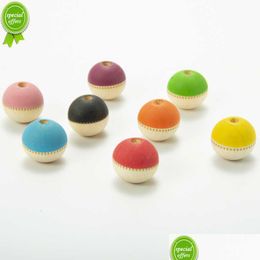 Craft Tools Fashion 8 Colours Wooden Charm Round Beads 20Mm Spacer Diy For Jewellery Making Drop Delivery Dhfj2