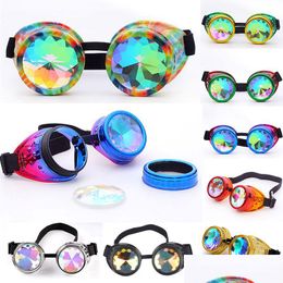 Sunglasses Selling Kaleidoscope Rainbow Crystal Lenses Steampunk Goggles Edm Glasses Go 220826 Drop Delivery Fashion Accessories Dhxb5