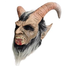 Party Masks Movie Lucifer Cosplay Latex Masks Scary Demon Devil cosplay Horrible Horn Mask Adult Horror Halloween Party props 230906