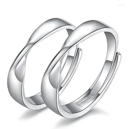 Cluster Rings 1Pcs Creative Design Water Ripple Couple Opening Adjustable Japanese Korean Style Simple Jewelry Accessories