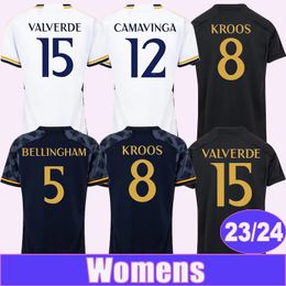 2023 24 MODRIC VINI JR. Womens Soccer Jerseys BELLINGHAM CAMAVINGA TCHOUAMENI CAMAVINGA VALVERDE KROOS ALABA RODRYGO Home White Away 3rd Football Shirts