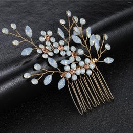 Hair Clips Bridal Wedding Accessories Protein Glass Drill Small Comb Inserted Headdress.