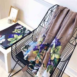 2021 classic spring summer high quality scarves 180-90cm travel fashion flower scarves for men and women211J