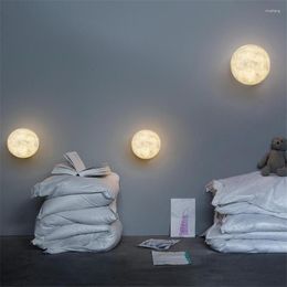 Wall Lamp Nordic Resin Moon Lamps Living Room Background Decorative Study Bedroom Bedside Aisle Sconces Lights LED Lighting