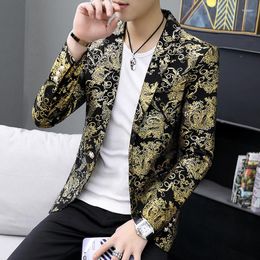 Men's Suits 2023 Jacquard Suit Men High Quality Printed Rose Blazers Casual Man Fashion Party Trend Male Dress Plus Size 3XL