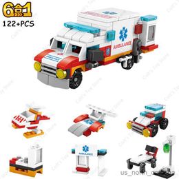 Blocks City Series Medical Ambulance In1 Building Blocks Rescue Vehicles Doctor Car Classic DIY Model Kid For Toy Gift R230907