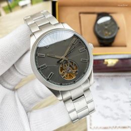 Wristwatches 2023 Men's Tourbillon Hollow Top Luxury Stainless Steel Classic Brand Watch Montre Homme