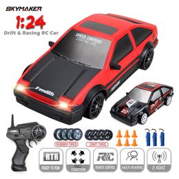 ElectricRC Car 4WD RC Drift Car 124 Remote Control GTR Model AE86 Car 24GHz Mini Electric RC Racing Vehicle Car Toy Gifts for Children 230906