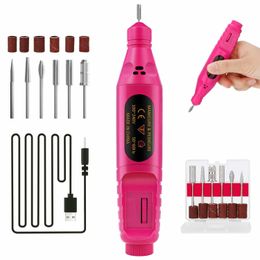 Nail Manicure Set Professional Electric Nail Drills Kit Remove Polish Manicure Pedicure Nail File Sanding Bands Machine Nail Art Pen Device 230809