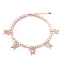 Anklets 2021 Summer Top Sell Butterfly Anklets Sparkling Luxury Jewelry 925 Sterling Sier High Quality Party Sweet Cute Gilrs Women Fa Dh31Y