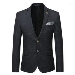 Men's Suits 16 Colour 6XL 7XL 2023 Fashion Boutique Plaid Formal Business Suit Jacket Slim Groom Wedding Dress Blazer Party Show