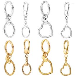 Components 2023 925 Sterling Silver Jewellery Fashion Gold Key Ring Chain Fit Original Charms & Pendant DIY For Women Gift