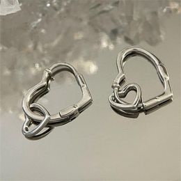 Hoop Earrings 925 Silver Needle Love Heart For Women Girls Elegant Fashion Wedding Party Y2K Jewellery Gift E775