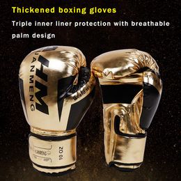 Sports Gloves High Quality Leather Wear-Resistant And Breathable Boxing Gloves For Sanda Training Thickened Protective Combat Gloves 230906