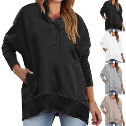 Women's Sweaters Fashion Solid Color Simple Button V Neck Top Sheer Tops Oversized Womens Zip Front Blouse