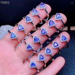 Cluster Rings The Wedding Gift Real And Natural Tanzanite 925 Sterling Silver Fine Jewellery