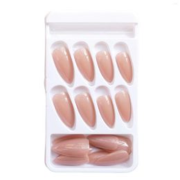 False Nails Glossy Beige Almond Fake No Stimulation Press-on Artificial For Professional Salon Supply